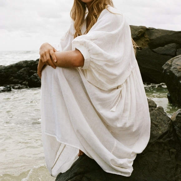 Daughters of India Kyra Midi Dress in White Gauze size XL NWT - Picture 5 of 12